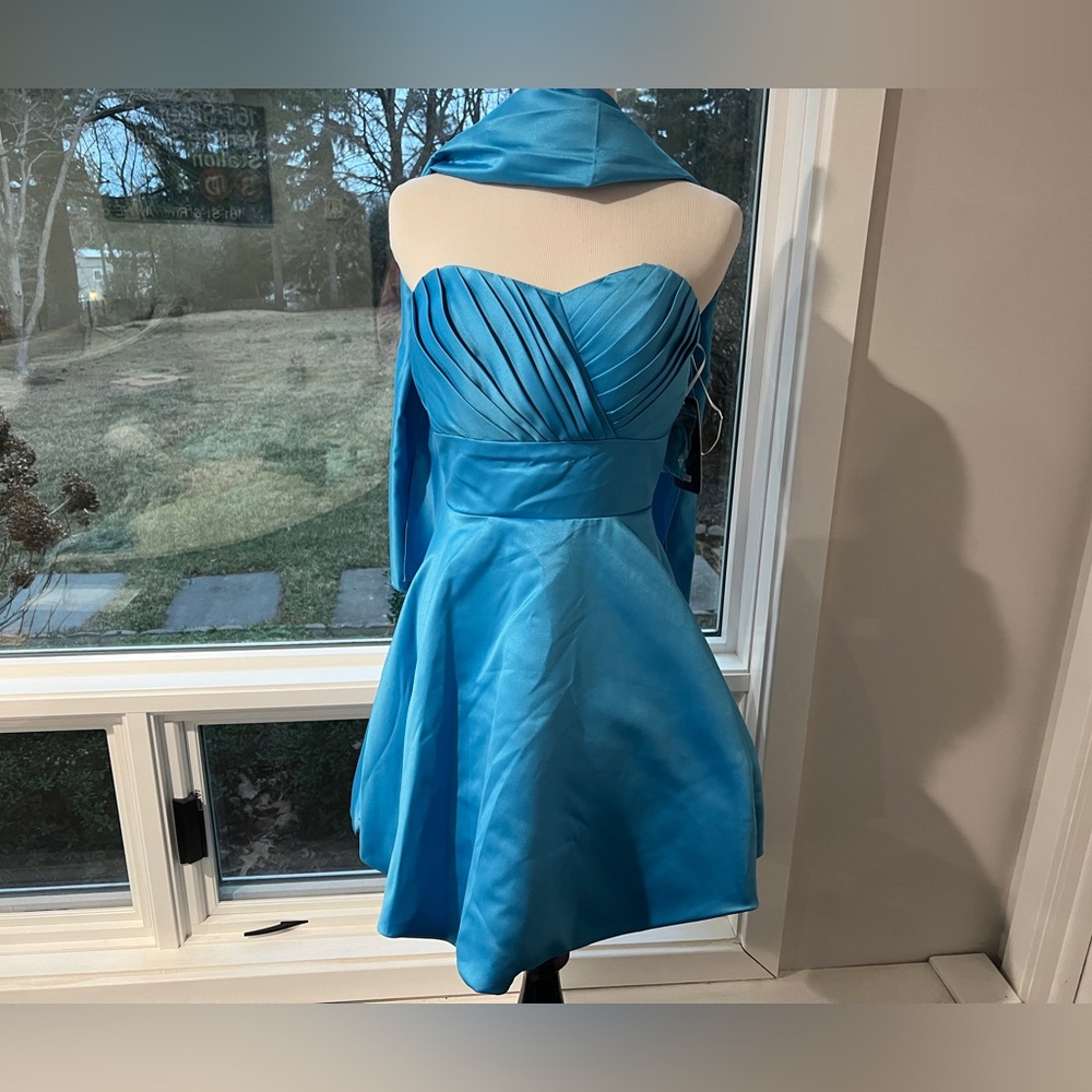 NWT Narianna Nox Anabel Strapless Cocktail Homecoming Prom Mini Dress XS Sash